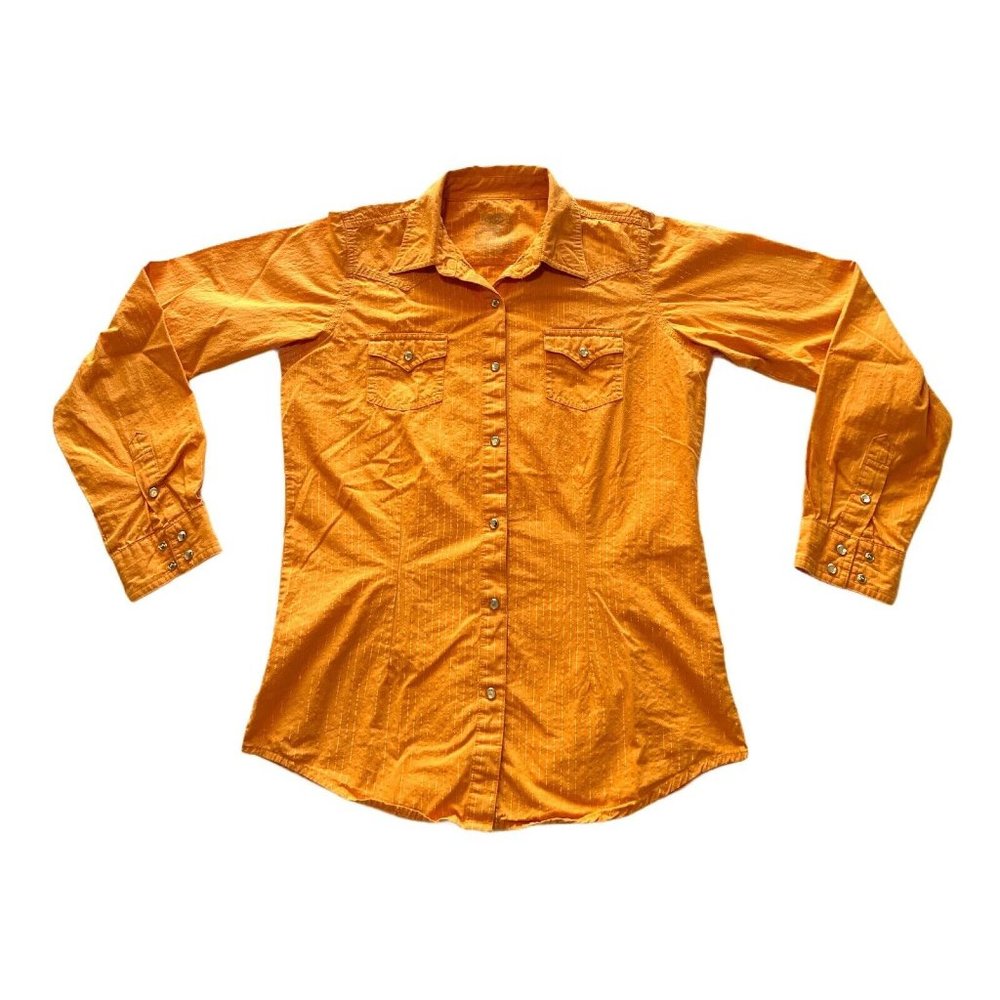 Twenty X Orange & Silver Thread Pearl Snap Medium